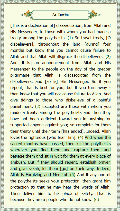 Does the Quran Say to Kill Non-Believers?