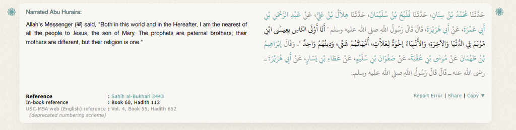 Islam recognizes one continuous prophetic mission across history